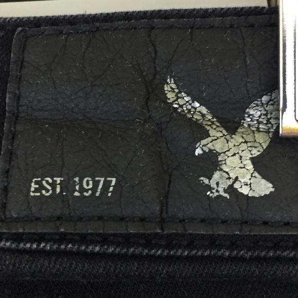 AEO black jegging skinny distressed jeans stretch - Picture 3 of 8